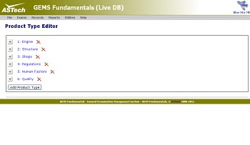 GEMS Fundamentals Product Type Editor